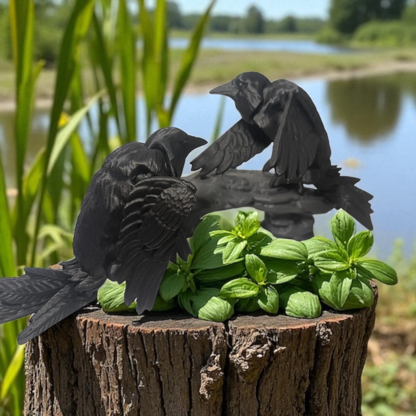3D-gedruckte Rabenfigur – Mystische Deko für Zuhause oder Büro