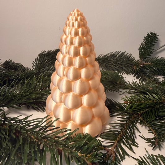 3D gedruckter Weihnachtsbaum aus PLA – Moderne Deko Tanne in Metallic-Optik | Weihnachtsdeko | LED Teelicht Baum (Teelicht nicht inklusive)