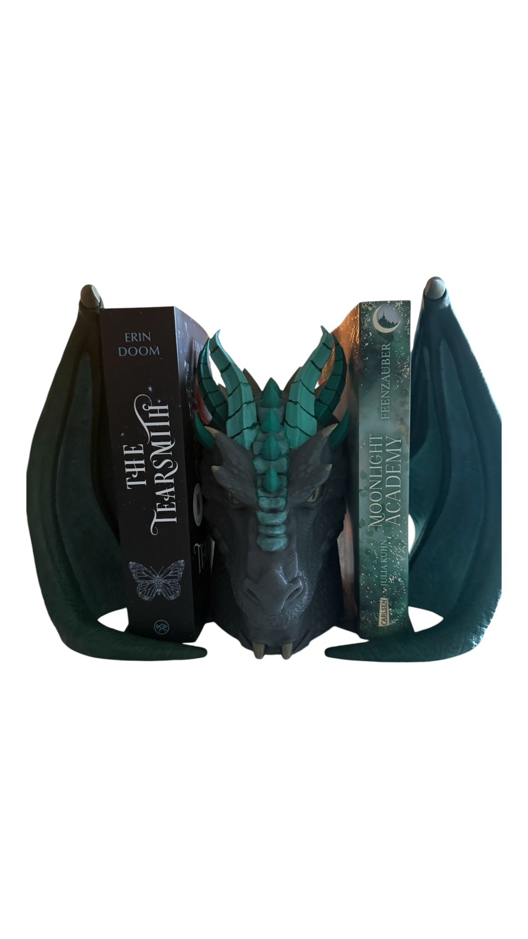 🖤 Handbemalte Drachen-Buchstütze – mächtiger Blickfang für Fantasy-Fans
