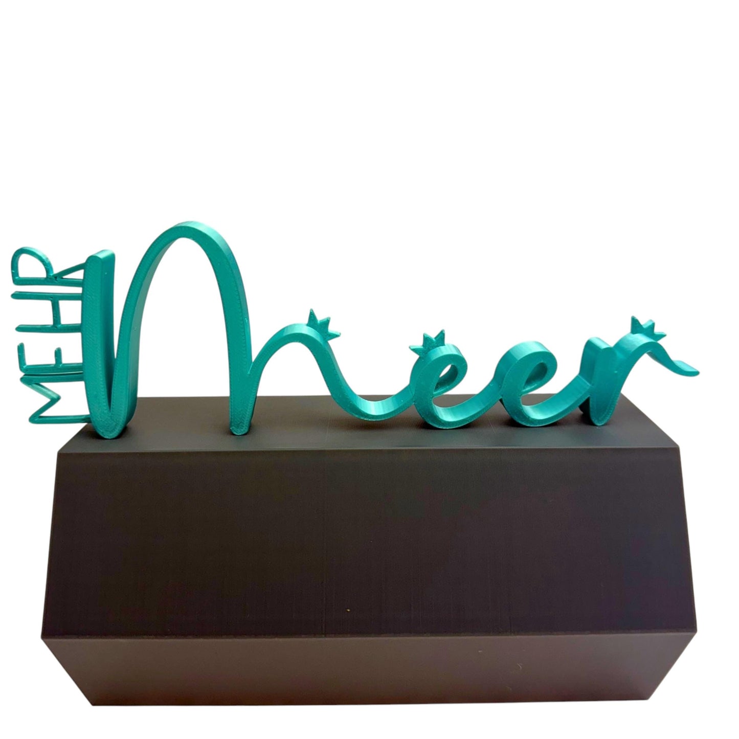 3D Druck Schriftzug „Mehr Meer“ mit Kronen