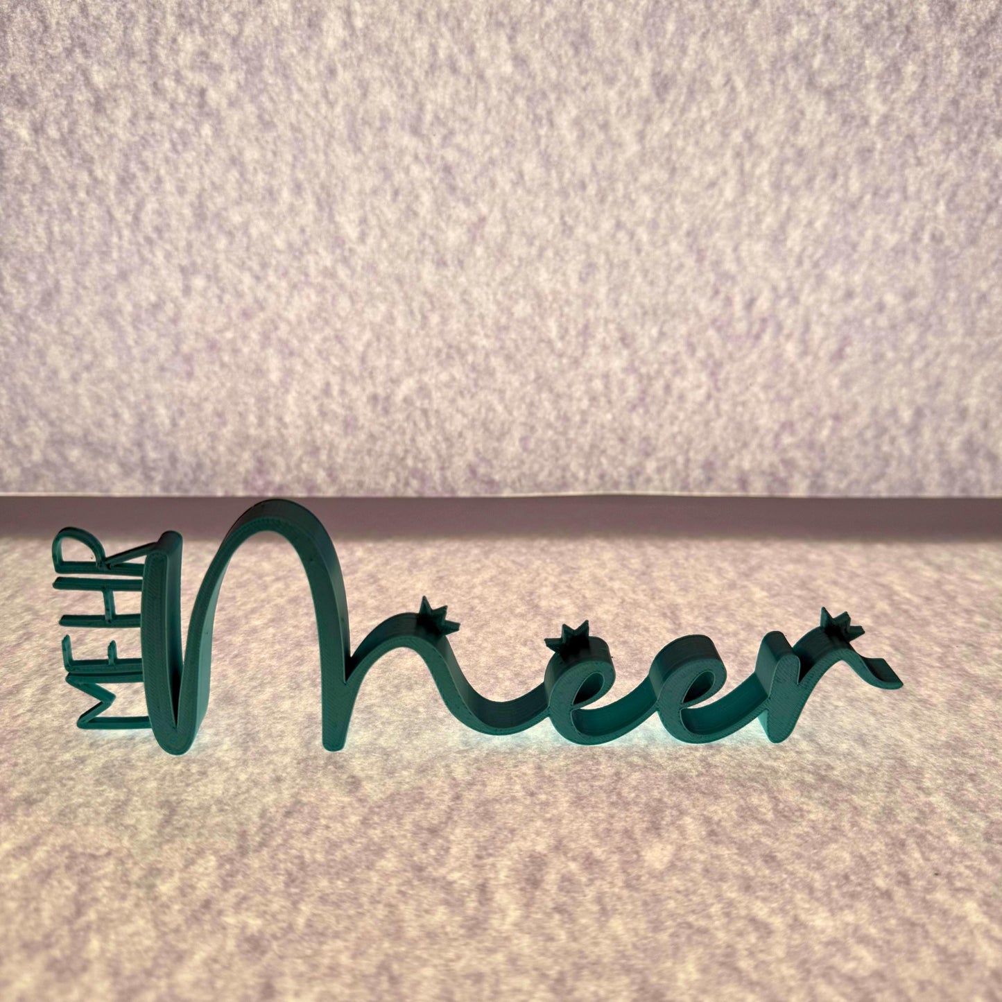 3D Druck Schriftzug „Mehr Meer“ mit Kronen