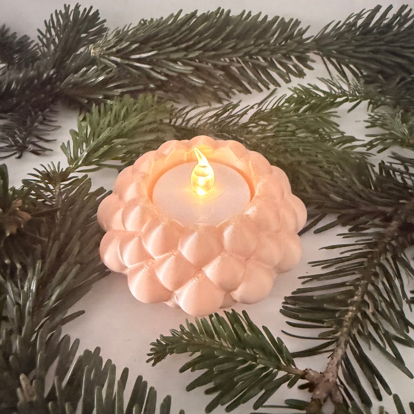 3D-gedruckter LED-Teelichthalter – moderne Weihnachtsdeko, handgemacht aus PLA, viele Farben – Teelichthalter für LED-Teelichter (ohne Teelicht)