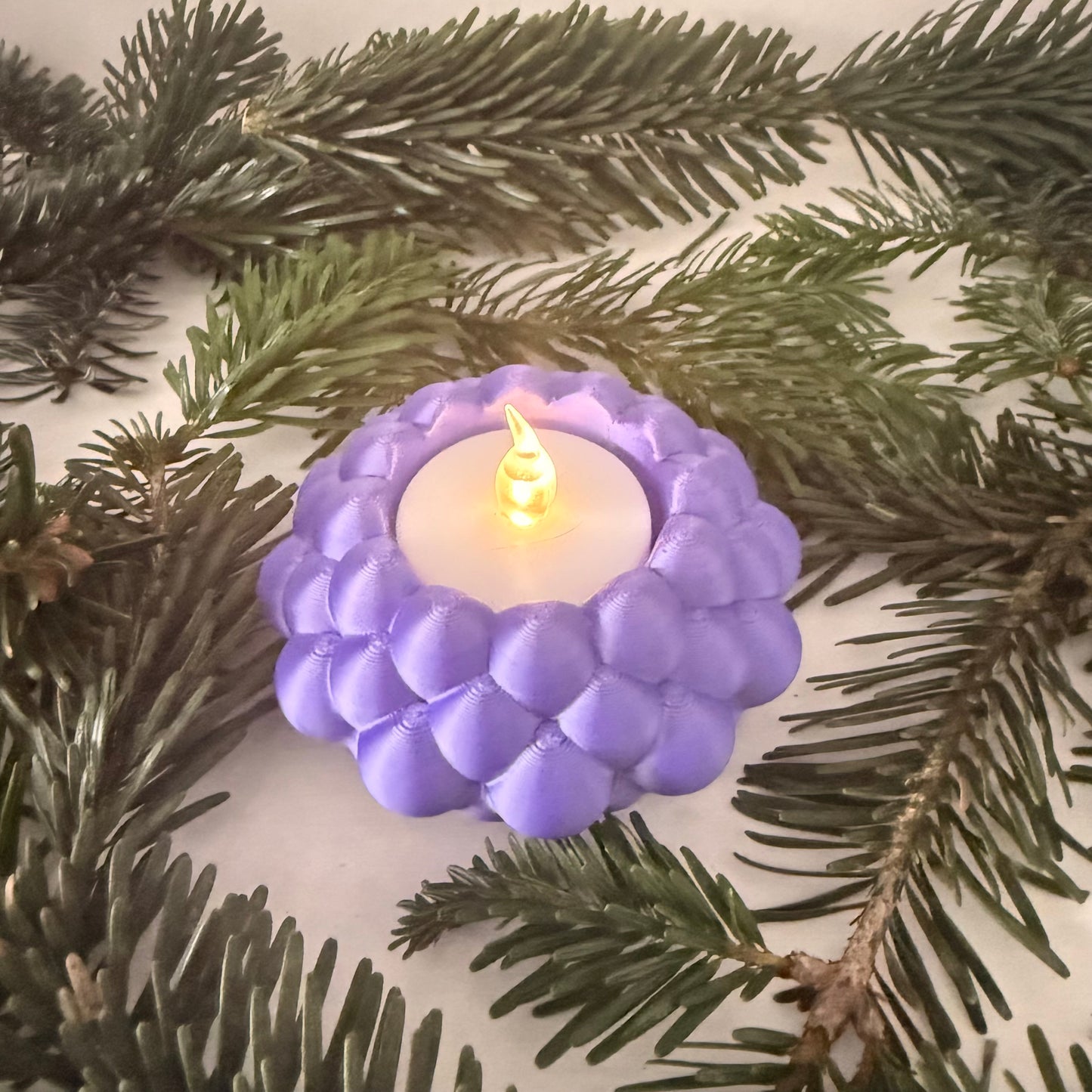 3D-gedruckter LED-Teelichthalter – moderne Weihnachtsdeko, handgemacht aus PLA, viele Farben – Teelichthalter für LED-Teelichter (ohne Teelicht)