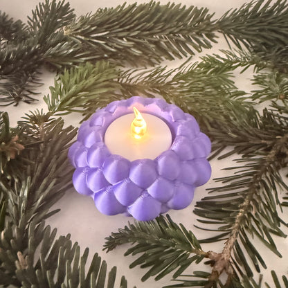 3D-gedruckter LED-Teelichthalter – moderne Weihnachtsdeko, handgemacht aus PLA, viele Farben – Teelichthalter für LED-Teelichter (ohne Teelicht)