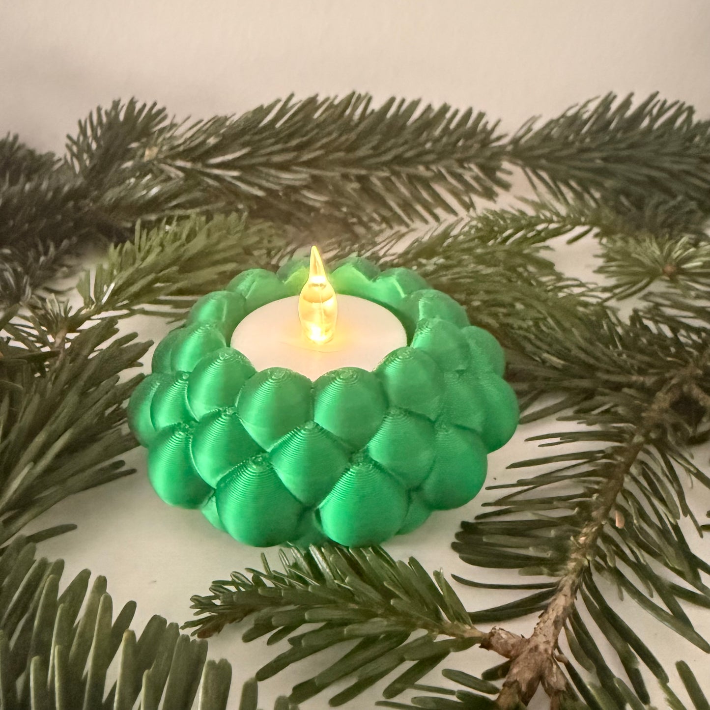 3D-gedruckter LED-Teelichthalter – moderne Weihnachtsdeko, handgemacht aus PLA, viele Farben – Teelichthalter für LED-Teelichter (ohne Teelicht)