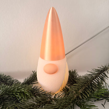 3D-gedruckter Weihnachtsgnom mit LED-Option – Dekoration für Weihnachten & Winter