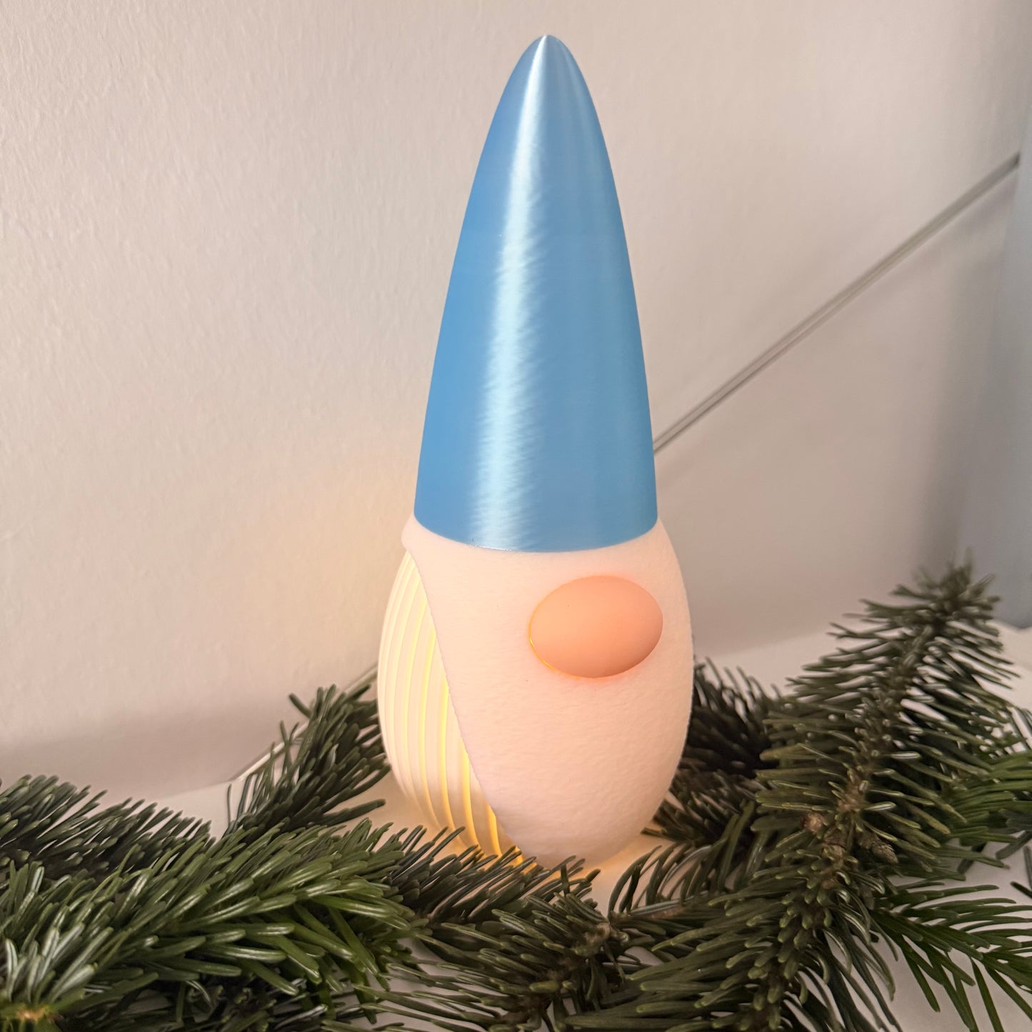 3D-gedruckter Weihnachtsgnom mit LED-Option – Dekoration für Weihnachten & Winter