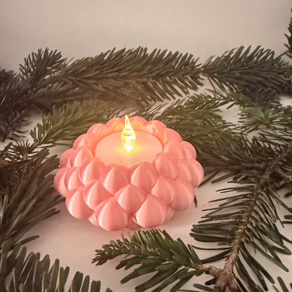 3D-gedruckter LED-Teelichthalter – moderne Weihnachtsdeko, handgemacht aus PLA, viele Farben – Teelichthalter für LED-Teelichter (ohne Teelicht)