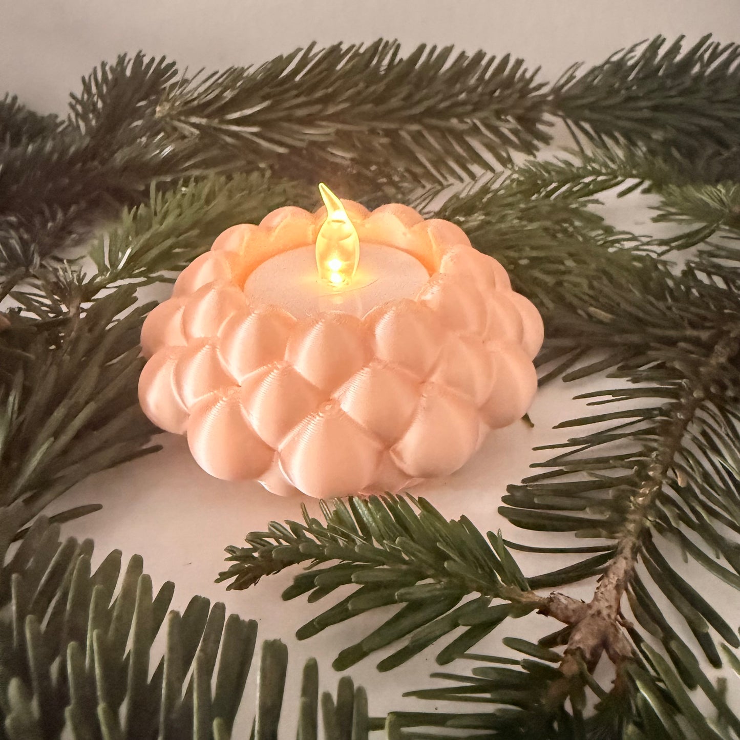 3D-gedruckter LED-Teelichthalter – moderne Weihnachtsdeko, handgemacht aus PLA, viele Farben – Teelichthalter für LED-Teelichter (ohne Teelicht)