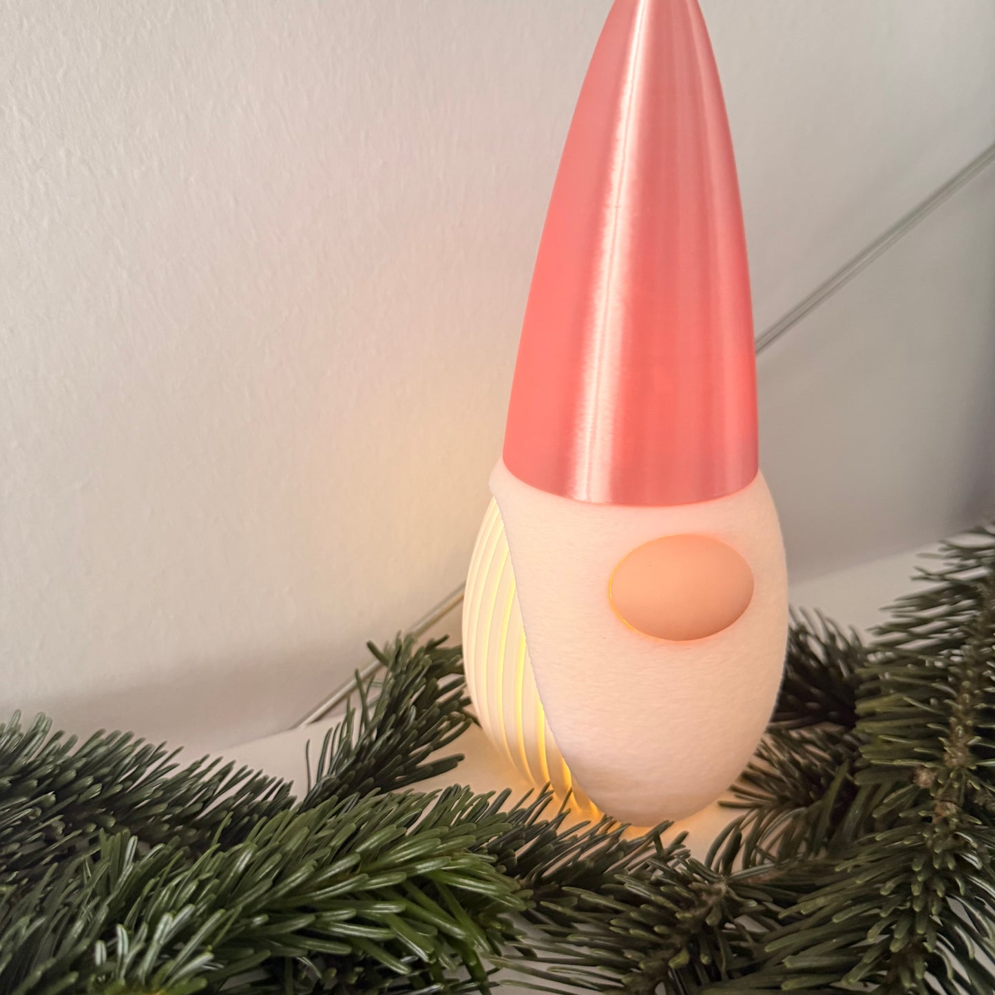 3D-gedruckter Weihnachtsgnom mit LED-Option – Dekoration für Weihnachten & Winter