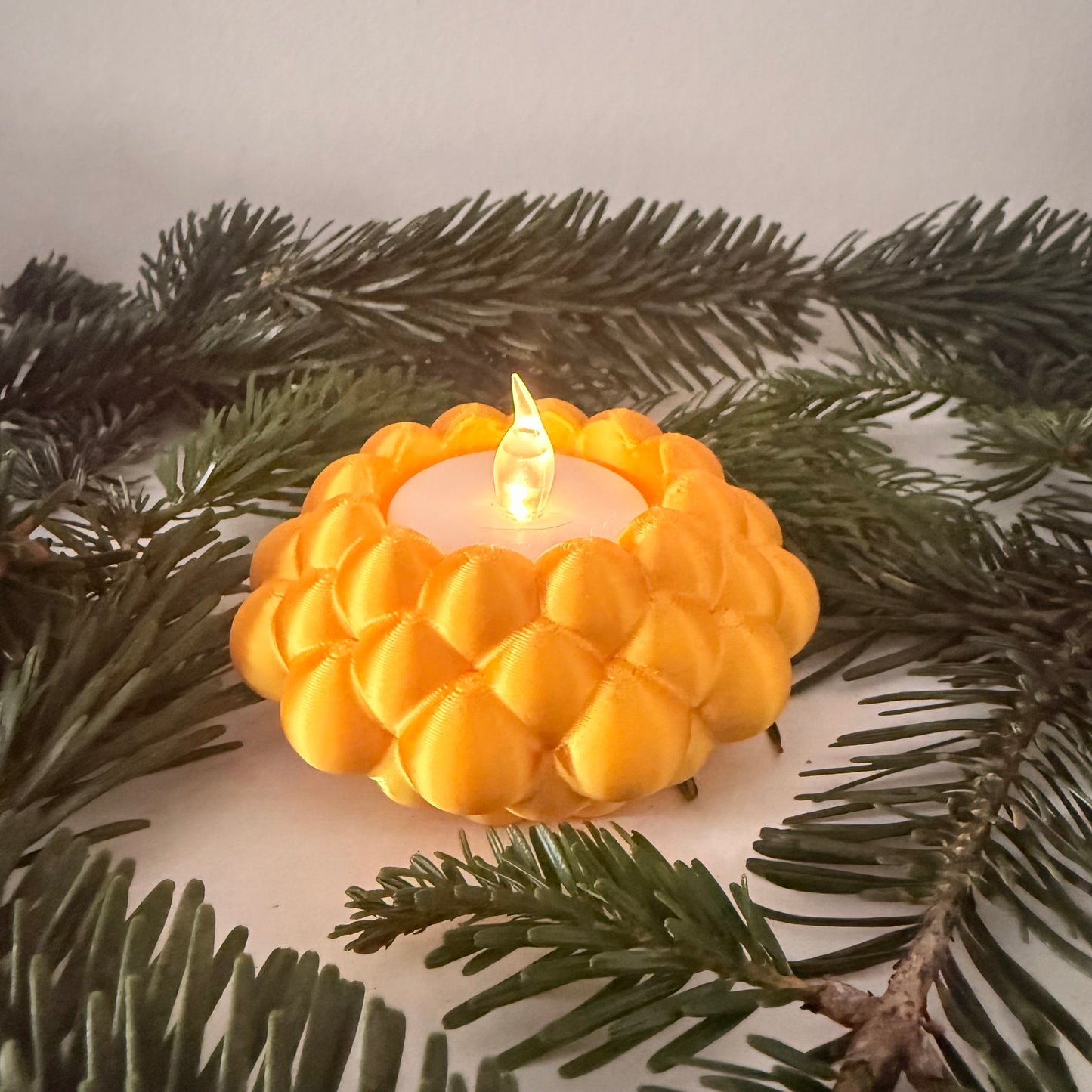 3D-gedruckter LED-Teelichthalter – moderne Weihnachtsdeko, handgemacht aus PLA, viele Farben – Teelichthalter für LED-Teelichter (ohne Teelicht)