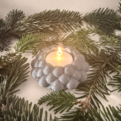 3D-gedruckter LED-Teelichthalter – moderne Weihnachtsdeko, handgemacht aus PLA, viele Farben – Teelichthalter für LED-Teelichter (ohne Teelicht)