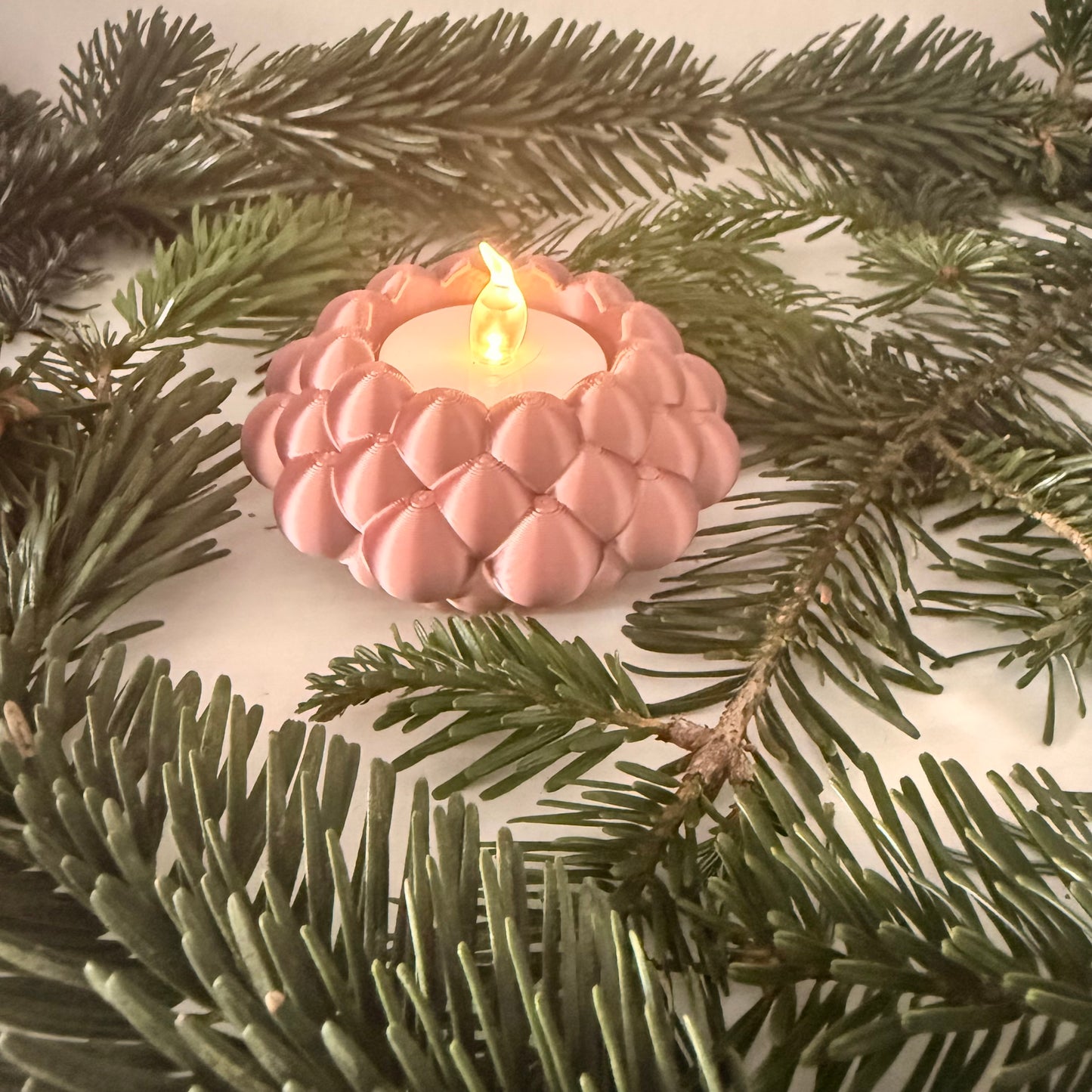 3D-gedruckter LED-Teelichthalter – moderne Weihnachtsdeko, handgemacht aus PLA, viele Farben – Teelichthalter für LED-Teelichter (ohne Teelicht)