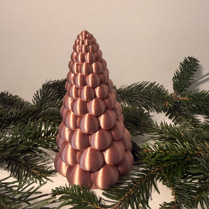 3D gedruckter Weihnachtsbaum aus PLA – Moderne Deko Tanne in Metallic-Optik | Weihnachtsdeko | LED Teelicht Baum (Teelicht nicht inklusive)