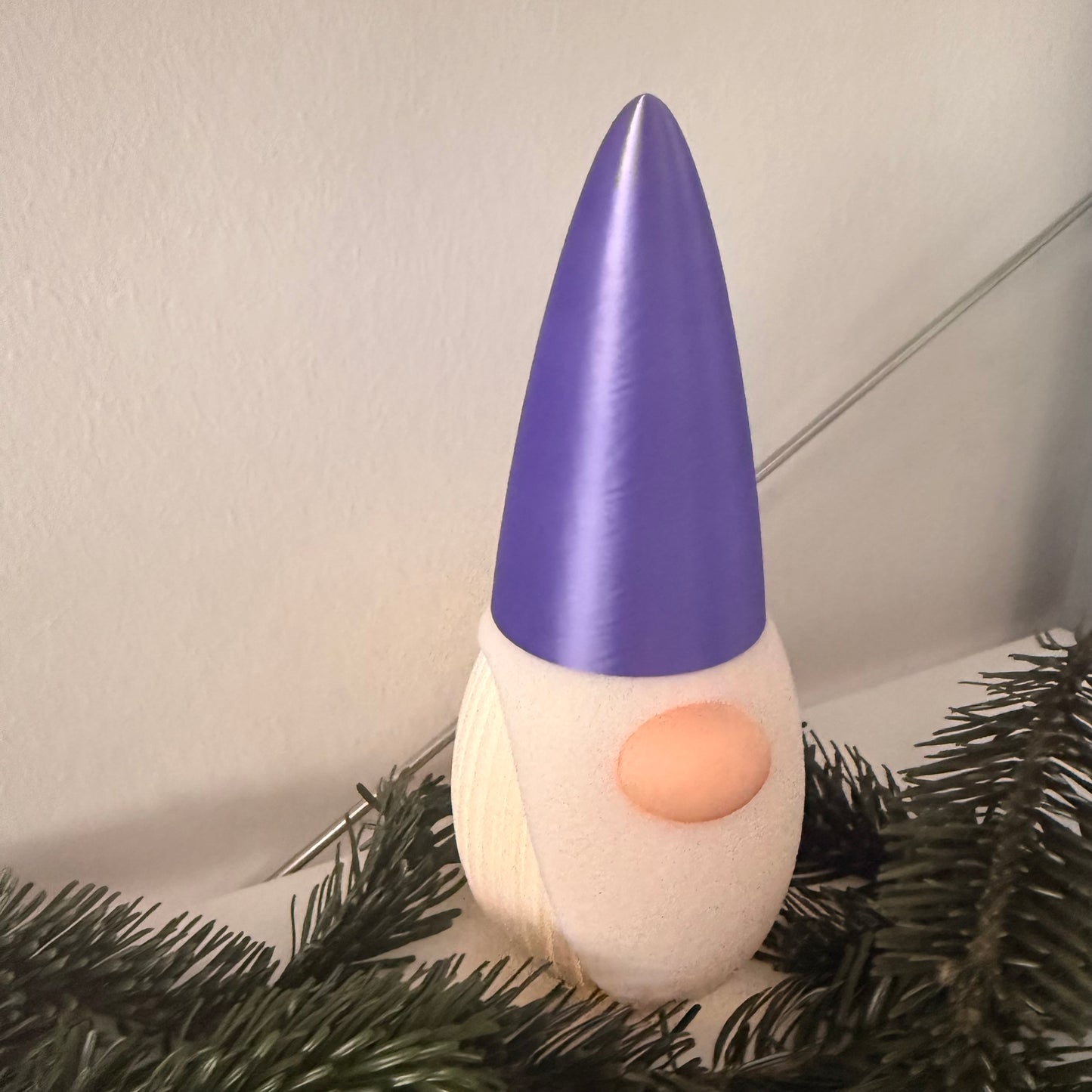 3D-gedruckter Weihnachtsgnom mit LED-Option – Dekoration für Weihnachten & Winter