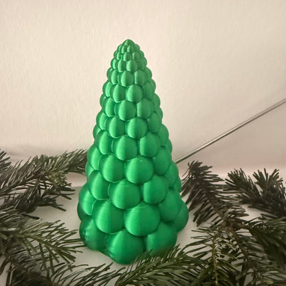 3D gedruckter Weihnachtsbaum aus PLA – Moderne Deko Tanne in Metallic-Optik | Weihnachtsdeko | LED Teelicht Baum (Teelicht nicht inklusive)