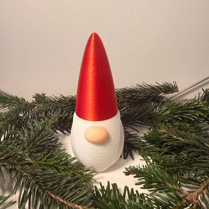 3D-gedruckter Weihnachtsgnom mit LED-Option – Dekoration für Weihnachten & Winter