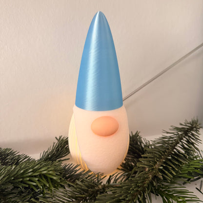 3D-gedruckter Weihnachtsgnom mit LED-Option – Dekoration für Weihnachten & Winter