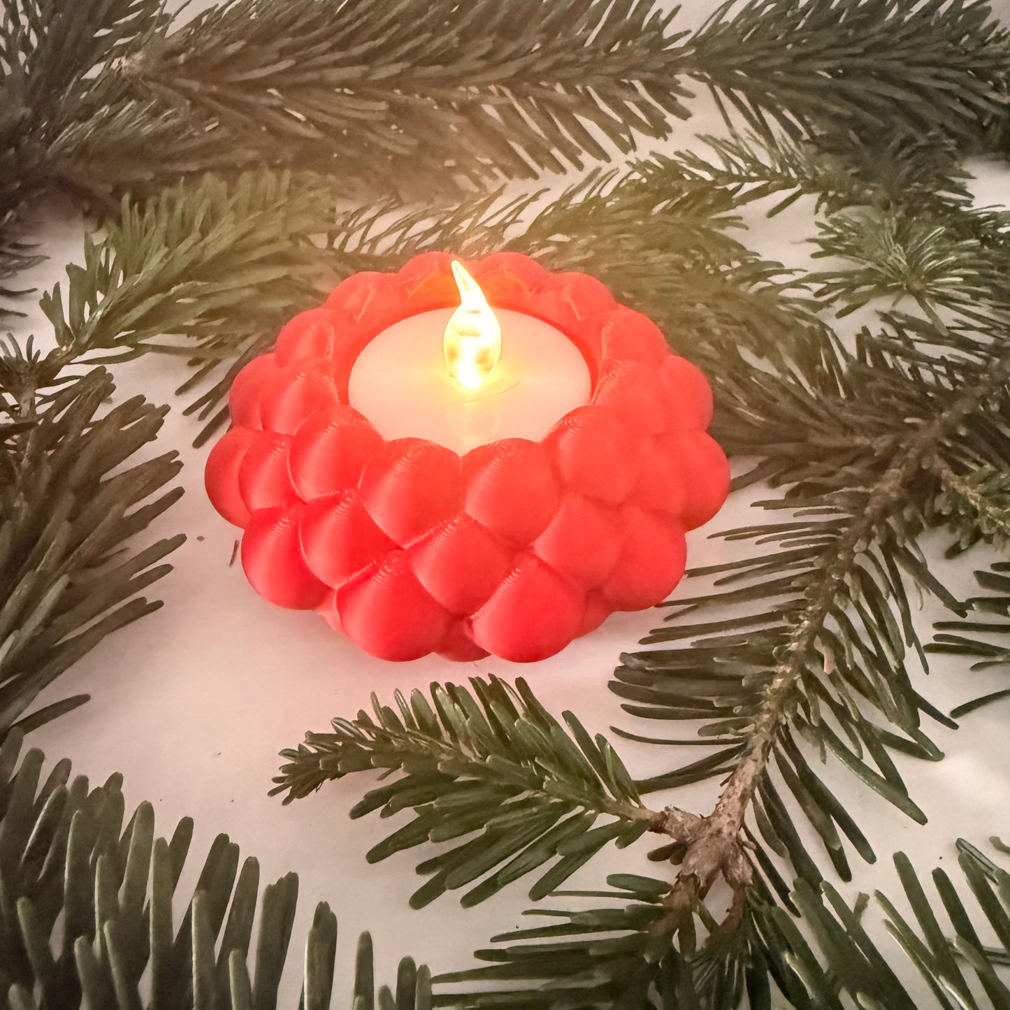 3D-gedruckter LED-Teelichthalter – moderne Weihnachtsdeko, handgemacht aus PLA, viele Farben – Teelichthalter für LED-Teelichter (ohne Teelicht)