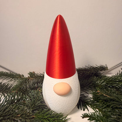 3D-gedruckter Weihnachtsgnom mit LED-Option – Dekoration für Weihnachten & Winter