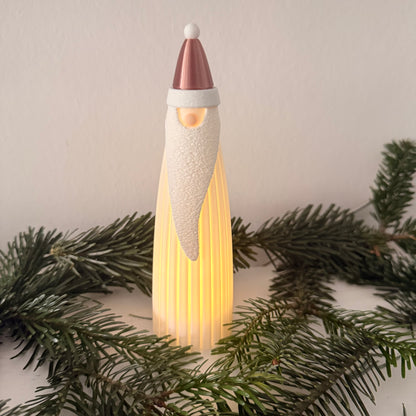 3D gedruckter Schneemann mit Schal – Weihnachtsdeko mit LED-Teelicht-Effekt (Teelicht nicht inklusive)