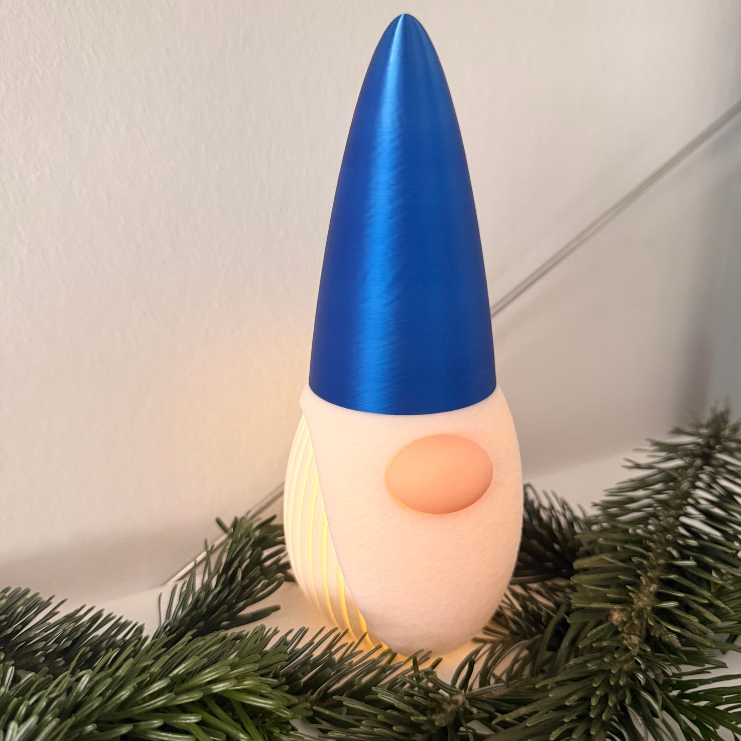 3D-gedruckter Weihnachtsgnom mit LED-Option – Dekoration für Weihnachten & Winter