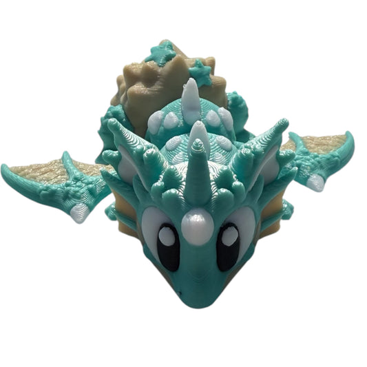 Meeres-Drache mit Ei – 3D-gedrucktes Fantasy-Set