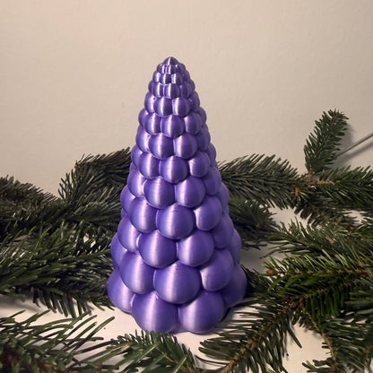 3D gedruckter Weihnachtsbaum aus PLA – Moderne Deko Tanne in Metallic-Optik | Weihnachtsdeko | LED Teelicht Baum (Teelicht nicht inklusive)