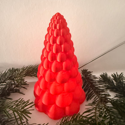 3D gedruckter Weihnachtsbaum aus PLA – Moderne Deko Tanne in Metallic-Optik | Weihnachtsdeko | LED Teelicht Baum (Teelicht nicht inklusive)