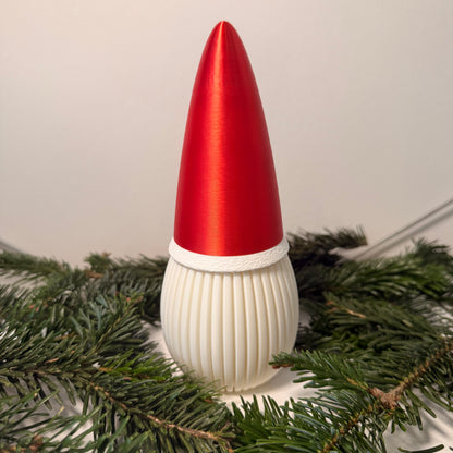 3D-gedruckter Weihnachtsgnom mit LED-Option – Dekoration für Weihnachten & Winter