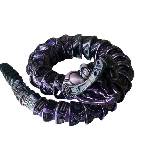 3D-gedruckte Mech-Schlange – Flexibles Sci-Fi Reptil mit leuchtenden Farben