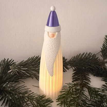 3D gedruckter Schneemann mit Schal – Weihnachtsdeko mit LED-Teelicht-Effekt (Teelicht nicht inklusive)