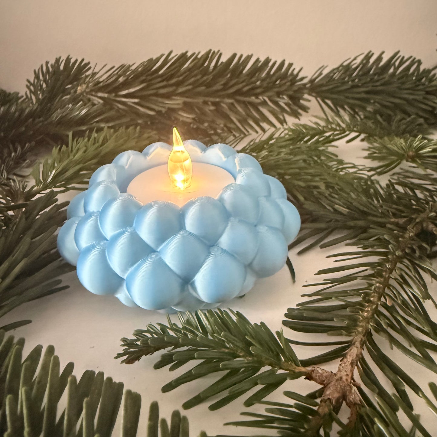 3D-gedruckter LED-Teelichthalter – moderne Weihnachtsdeko, handgemacht aus PLA, viele Farben – Teelichthalter für LED-Teelichter (ohne Teelicht)