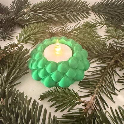 3D-gedruckter LED-Teelichthalter – moderne Weihnachtsdeko, handgemacht aus PLA, viele Farben – Teelichthalter für LED-Teelichter (ohne Teelicht)