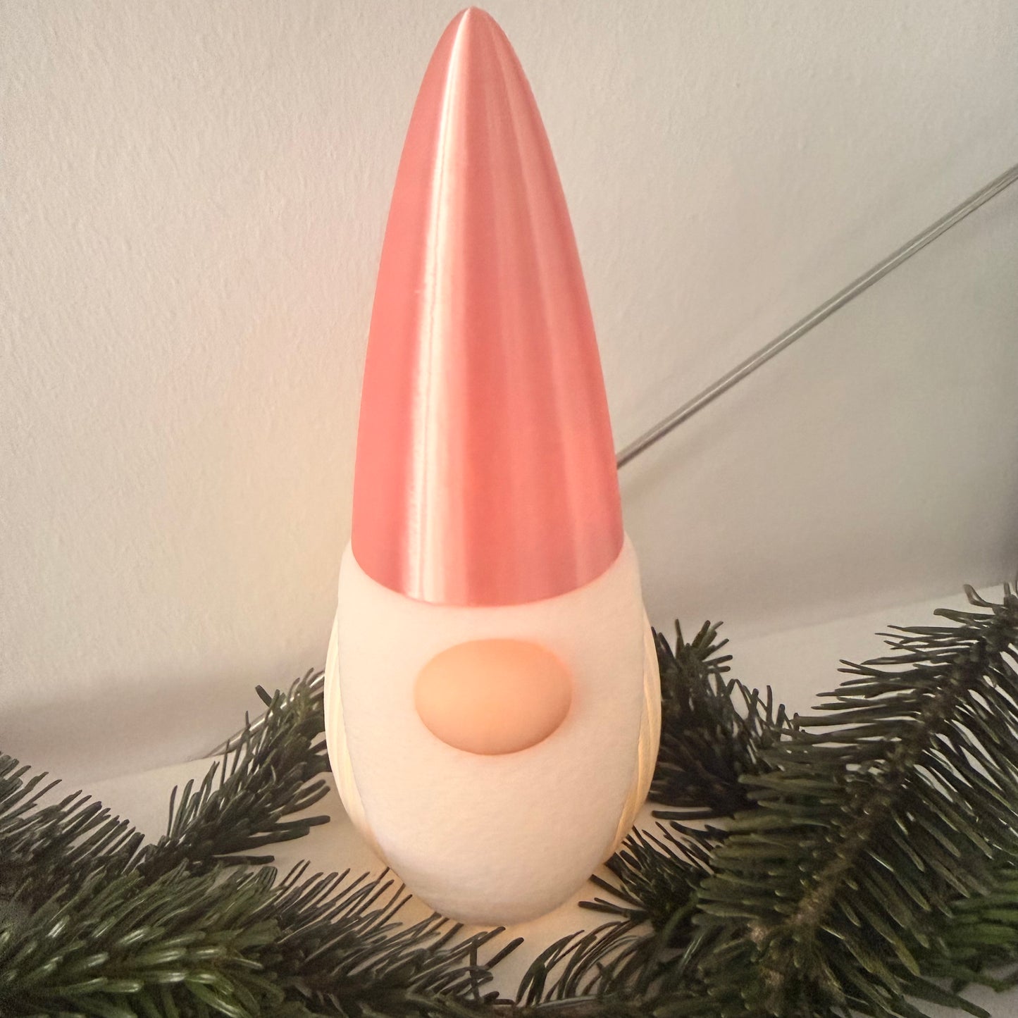 3D-gedruckter Weihnachtsgnom mit LED-Option – Dekoration für Weihnachten & Winter