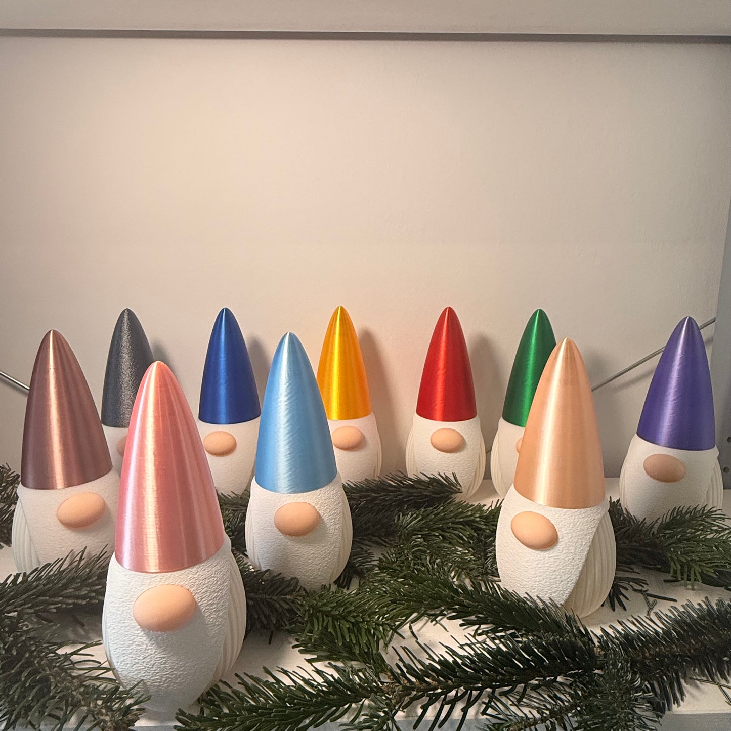 3D-gedruckter Weihnachtsgnom mit LED-Option – Dekoration für Weihnachten & Winter