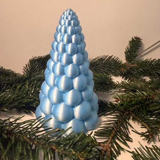 3D gedruckter Weihnachtsbaum aus PLA – Moderne Deko Tanne in Metallic-Optik | Weihnachtsdeko | LED Teelicht Baum (Teelicht nicht inklusive)