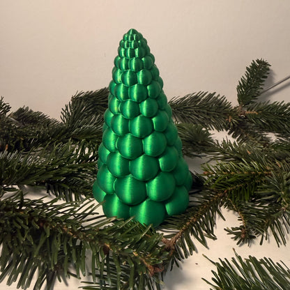 3D gedruckter Weihnachtsbaum aus PLA – Moderne Deko Tanne in Metallic-Optik | Weihnachtsdeko | LED Teelicht Baum (Teelicht nicht inklusive)