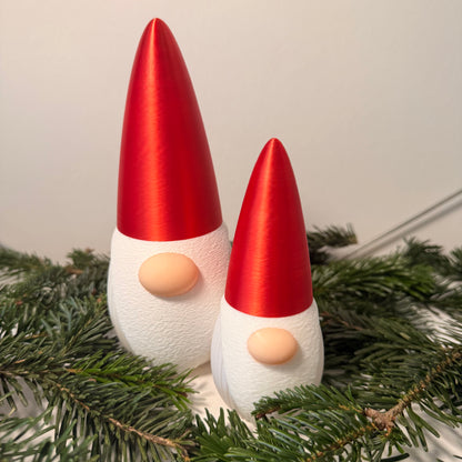 3D-gedruckter Weihnachtsgnom mit LED-Option – Dekoration für Weihnachten & Winter