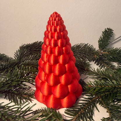 3D gedruckter Weihnachtsbaum aus PLA – Moderne Deko Tanne in Metallic-Optik | Weihnachtsdeko | LED Teelicht Baum (Teelicht nicht inklusive)