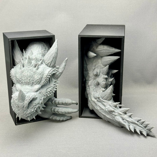 3D-Drachen-Buchstütze | Kopf & Schwanz einzeln oder als Set