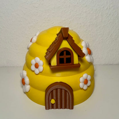 Bienenhaus mit süßen Bienen – 3D-gedrucktes Deko-Set | Personalisierbar & handgefertigt