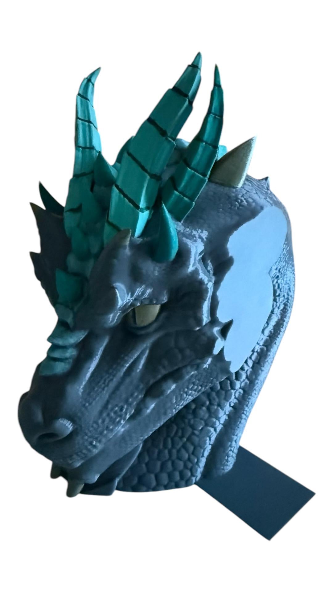 Handbemalte 3D-Drachen-Buchstütze - Einzigartiges Fantasy-Deko-Objekt