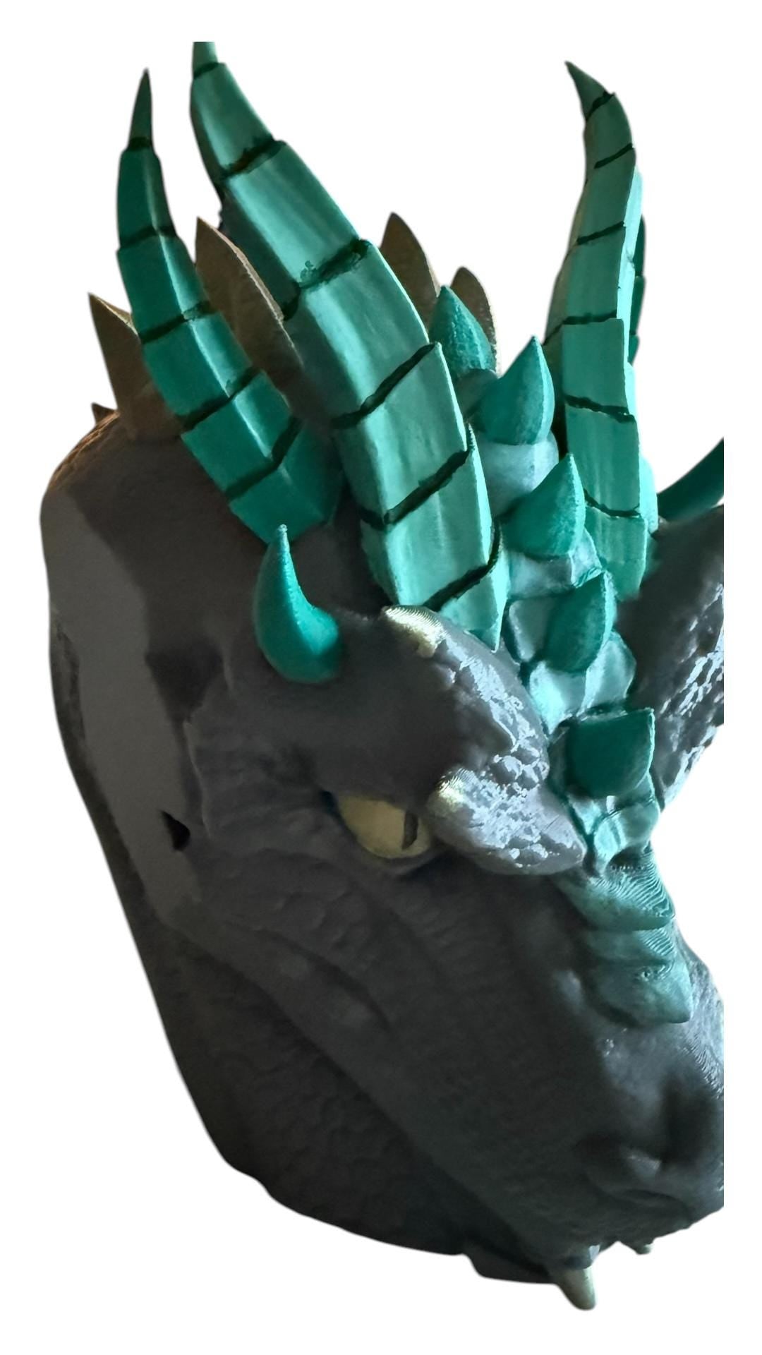 Handbemalte 3D-Drachen-Buchstütze - Einzigartiges Fantasy-Deko-Objekt