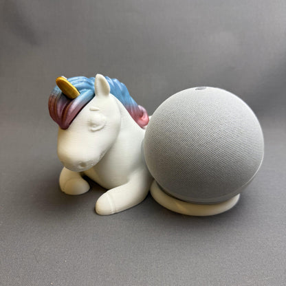 Einhorn-Halterung für Amazon Echo Dot 5. Generation – Niedlicher 3D-Druck-Ständer für Smart Speaker