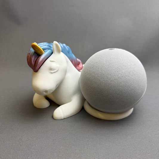 Einhorn-Halterung für Amazon Echo Dot 5. Generation – Niedlicher 3D-Druck-Ständer für Smart Speaker