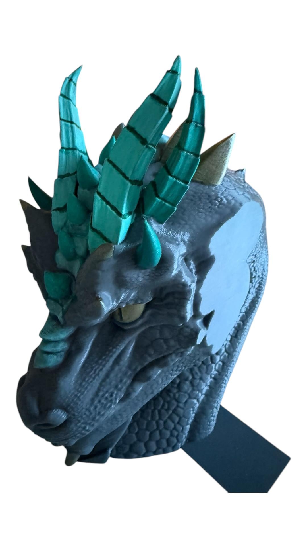 Handbemalte 3D-Drachen-Buchstütze - Einzigartiges Fantasy-Deko-Objekt