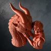 Drachen Büste Hüterin des Drachen – Fantasy 3D-Druck – Ansicht 9
