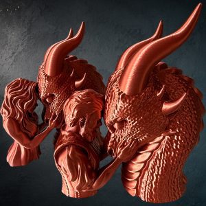 Drachen Büste Hüterin des Drachen – Fantasy 3D-Druck