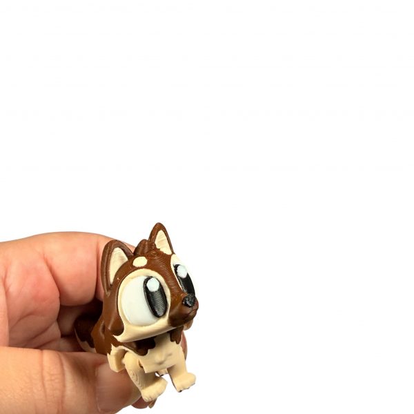 Schäferhund hell Mini-Figur in der Hand zur Größenansicht